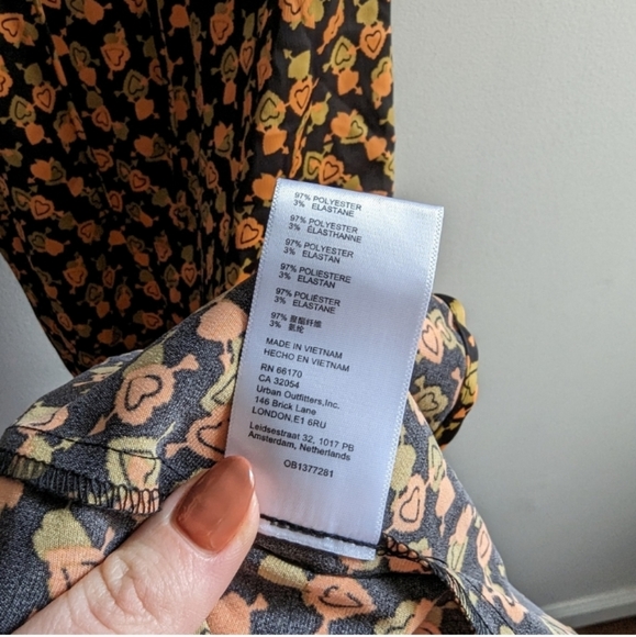 New Urban Outfitters Mariah lace up midi slip dress hearts size xs - Picture 8 of 8